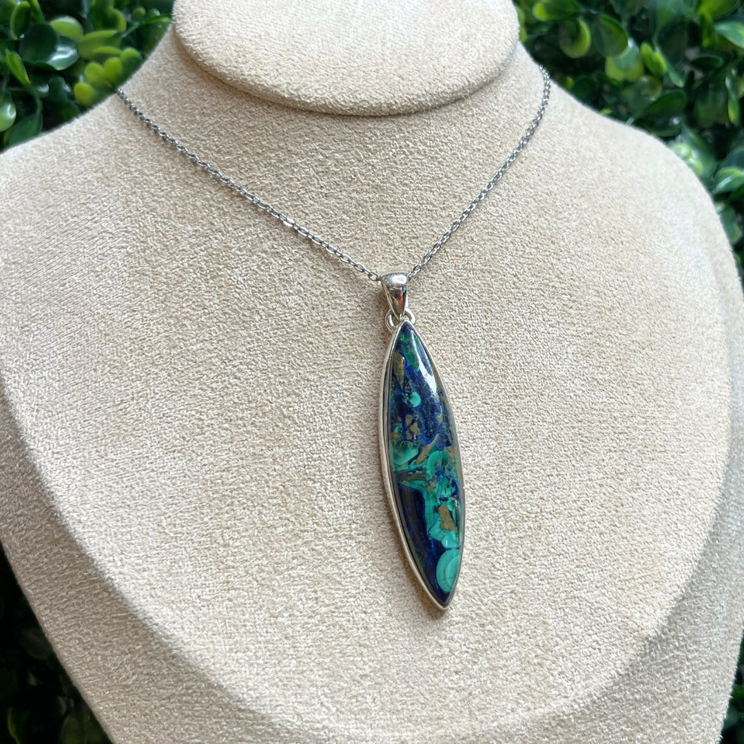 Pendentif Argent 925 Malachite Azurite #4