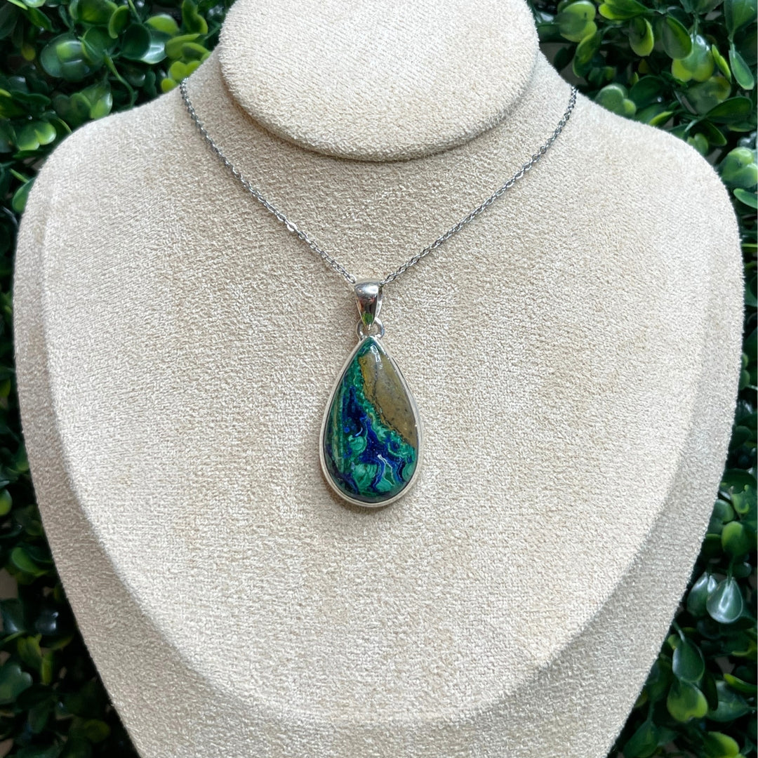 Pendentif Argent 925 Malachite Azurite #6