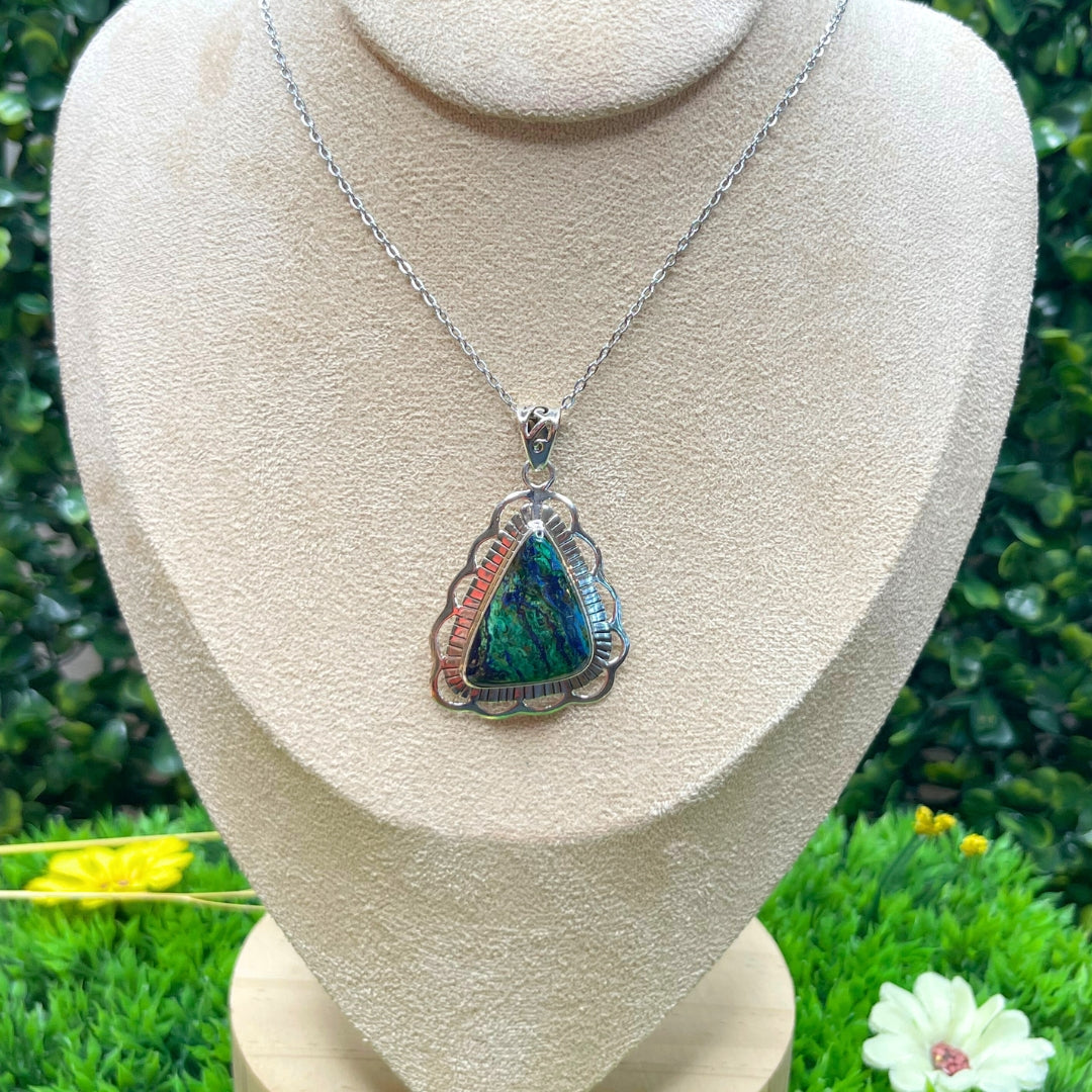 Pendentif Argent 925 Malachite Azurite #7
