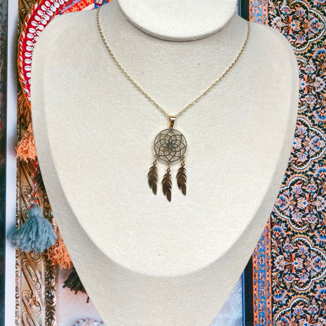 Pendentif attrape-rêves or