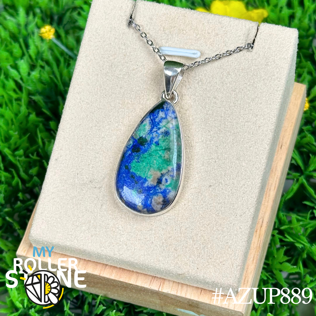 Pendentif Azurite Chrysocolle #AZUP889