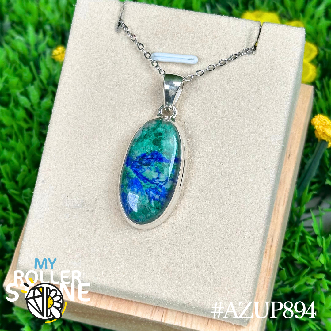 Pendentif Azurite Chrysocolle #AZUP894