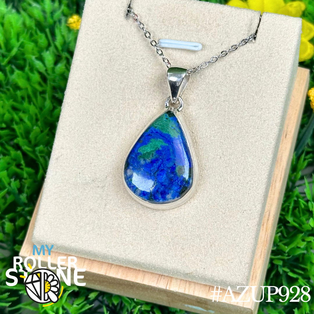 Pendentif Azurite Chrysocolle #AZUP928