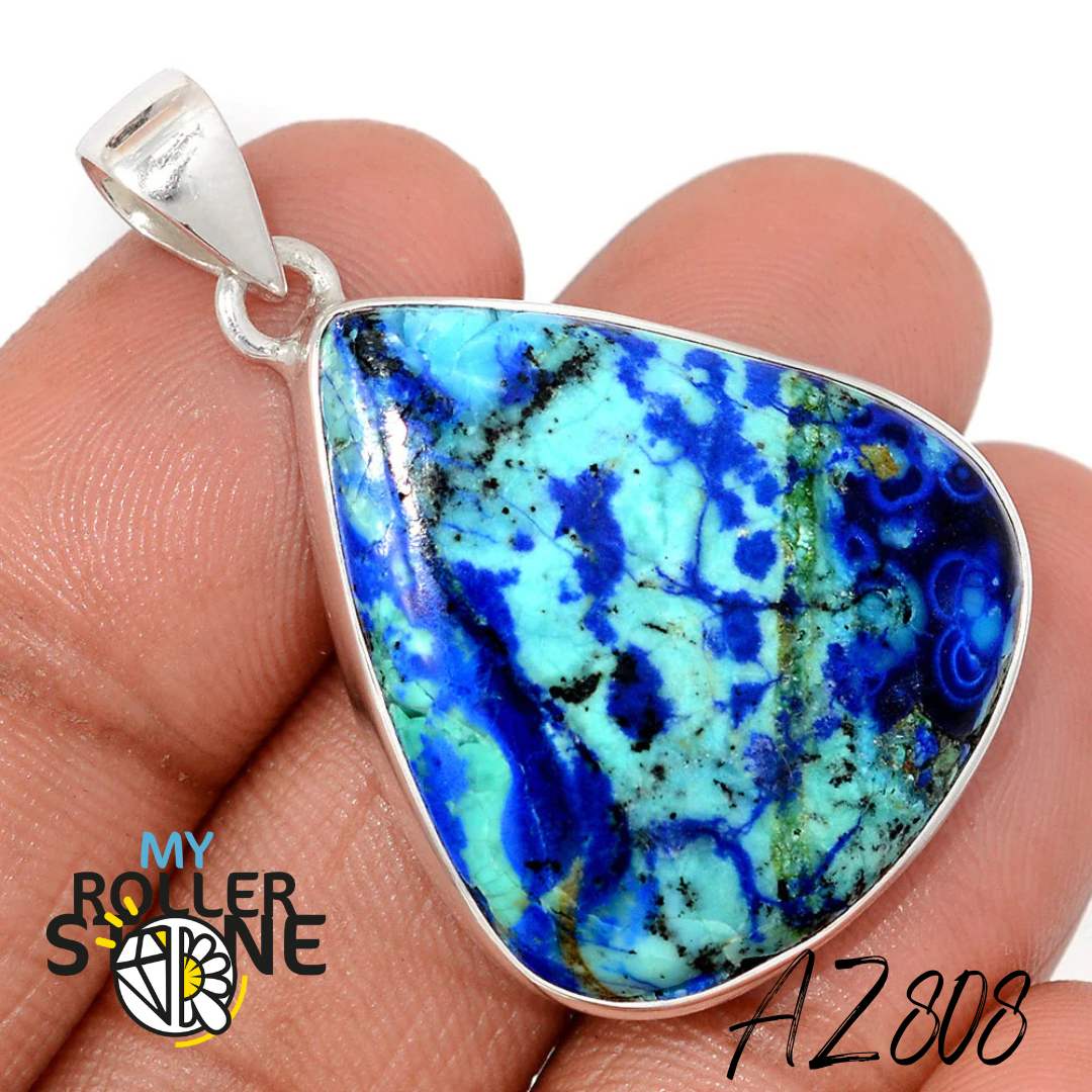 Pendentif Azurite Malachite Argent 925 AZ808 - Bagues