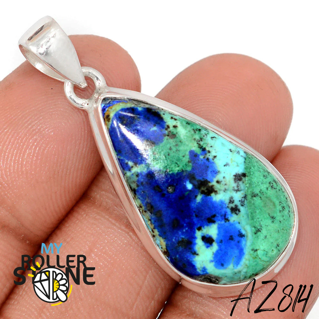 Pendentif Azurite Malachite Argent 925 AZ814 - Bagues