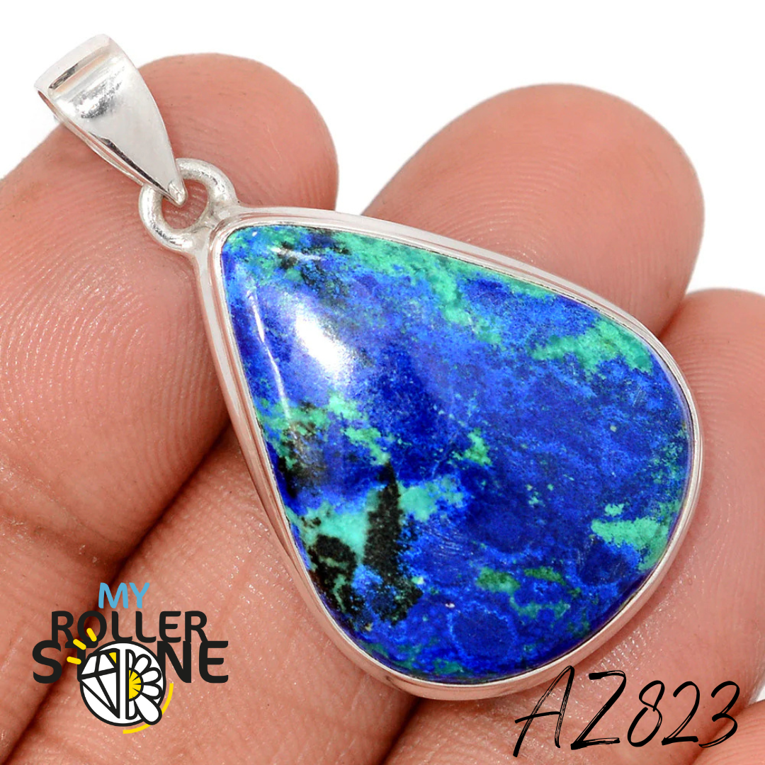 Pendentif Azurite Malachite Argent 925 AZ823 - Bagues