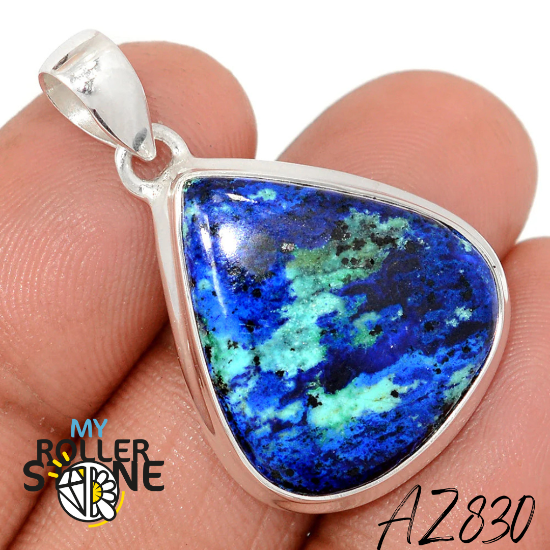 Pendentif Azurite Malachite Argent 925 AZ830 - Bagues