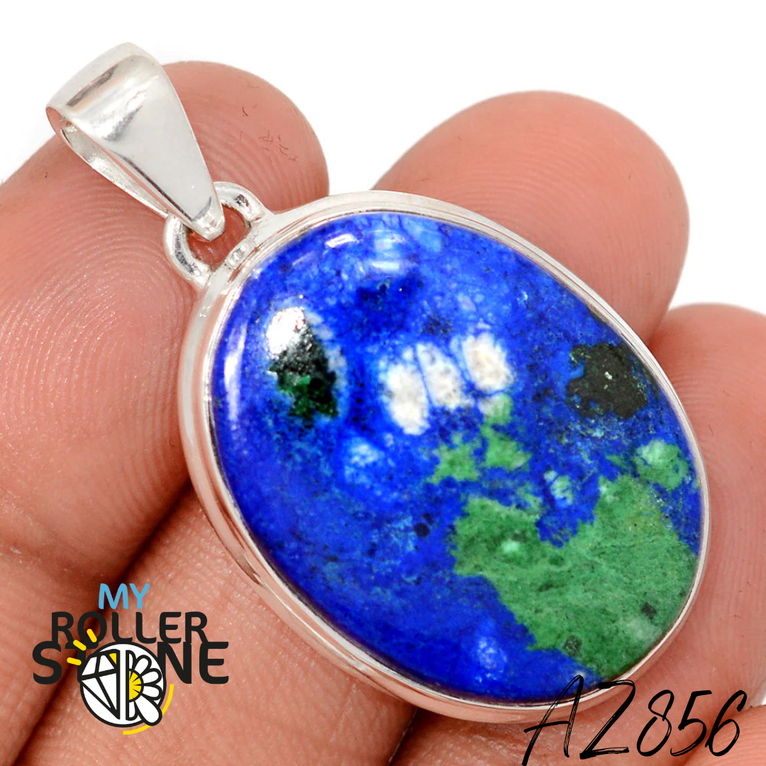 Pendentif Azurite Malachite Argent 925 AZ856 - Bagues