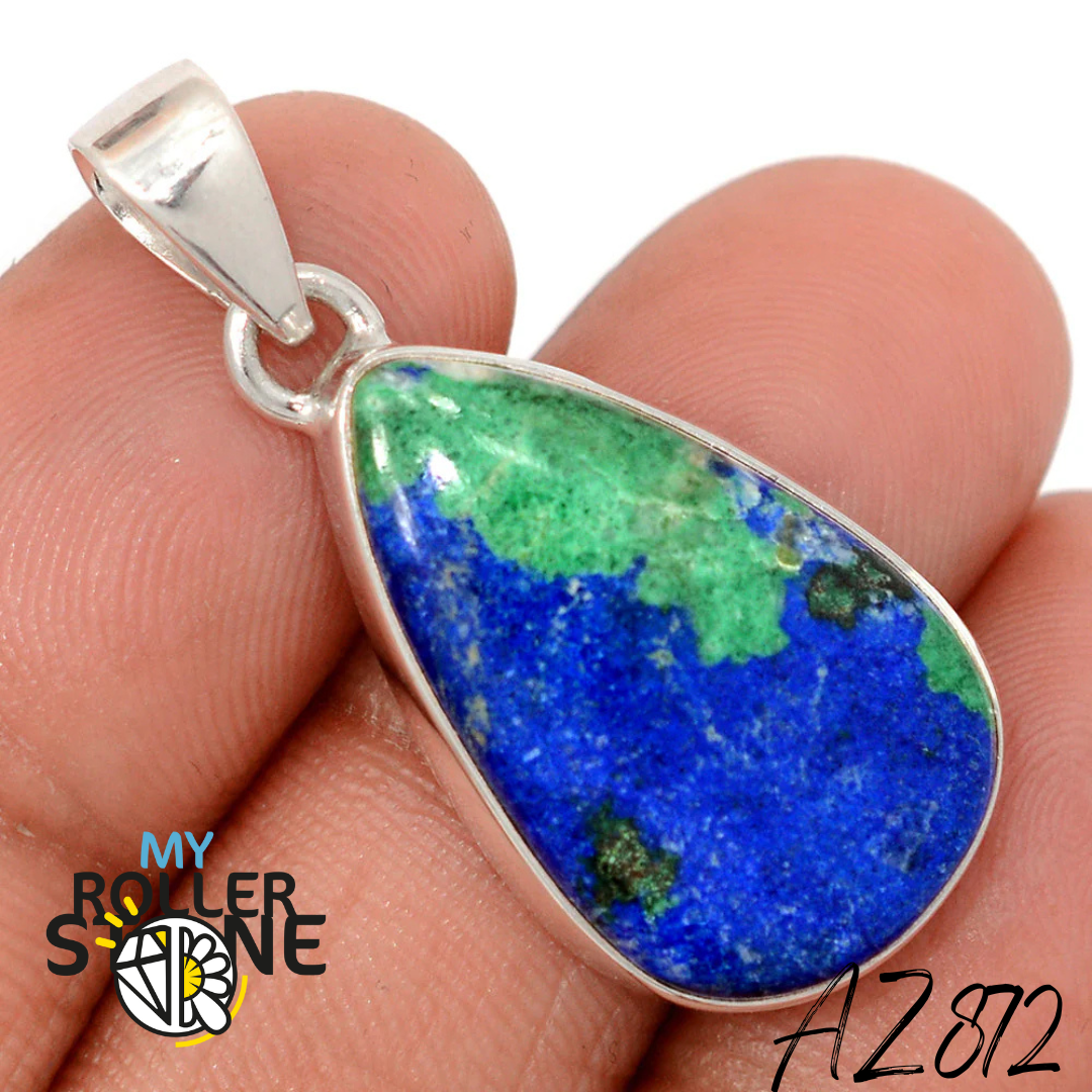 Pendentif Azurite Malachite Argent 925 AZ872 - Bagues