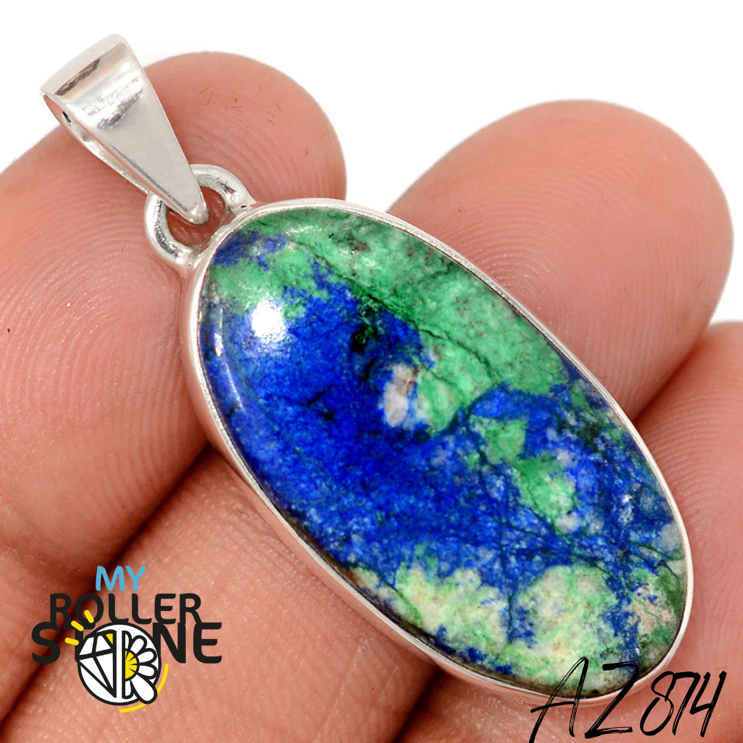 Pendentif Azurite Malachite Argent 925 AZ874 - Bagues