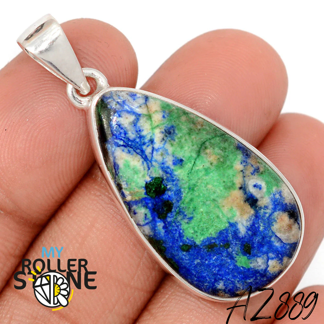 Pendentif Azurite Malachite Argent 925 AZ889 - Bagues