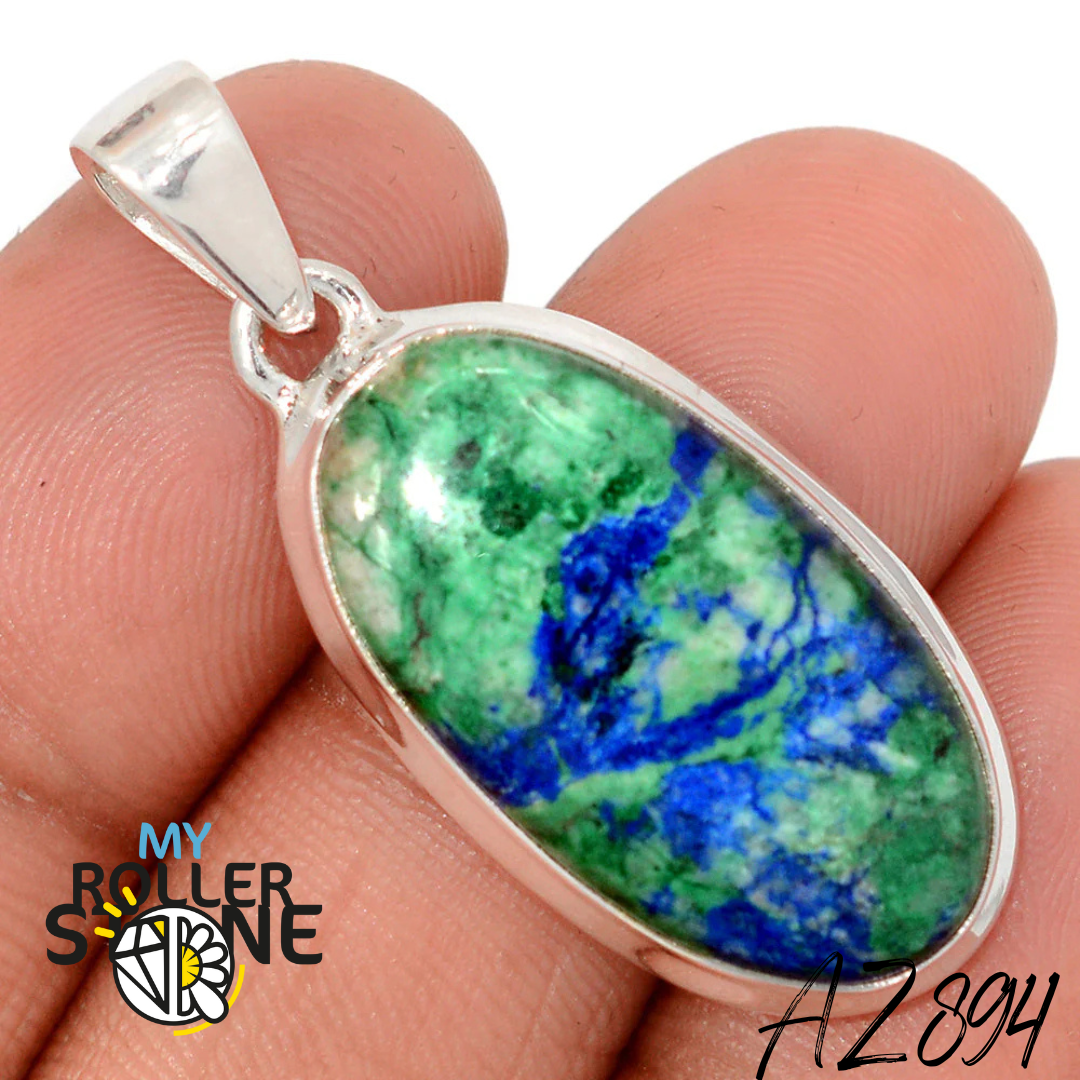 Pendentif Azurite Malachite Argent 925 AZ894 - Bagues