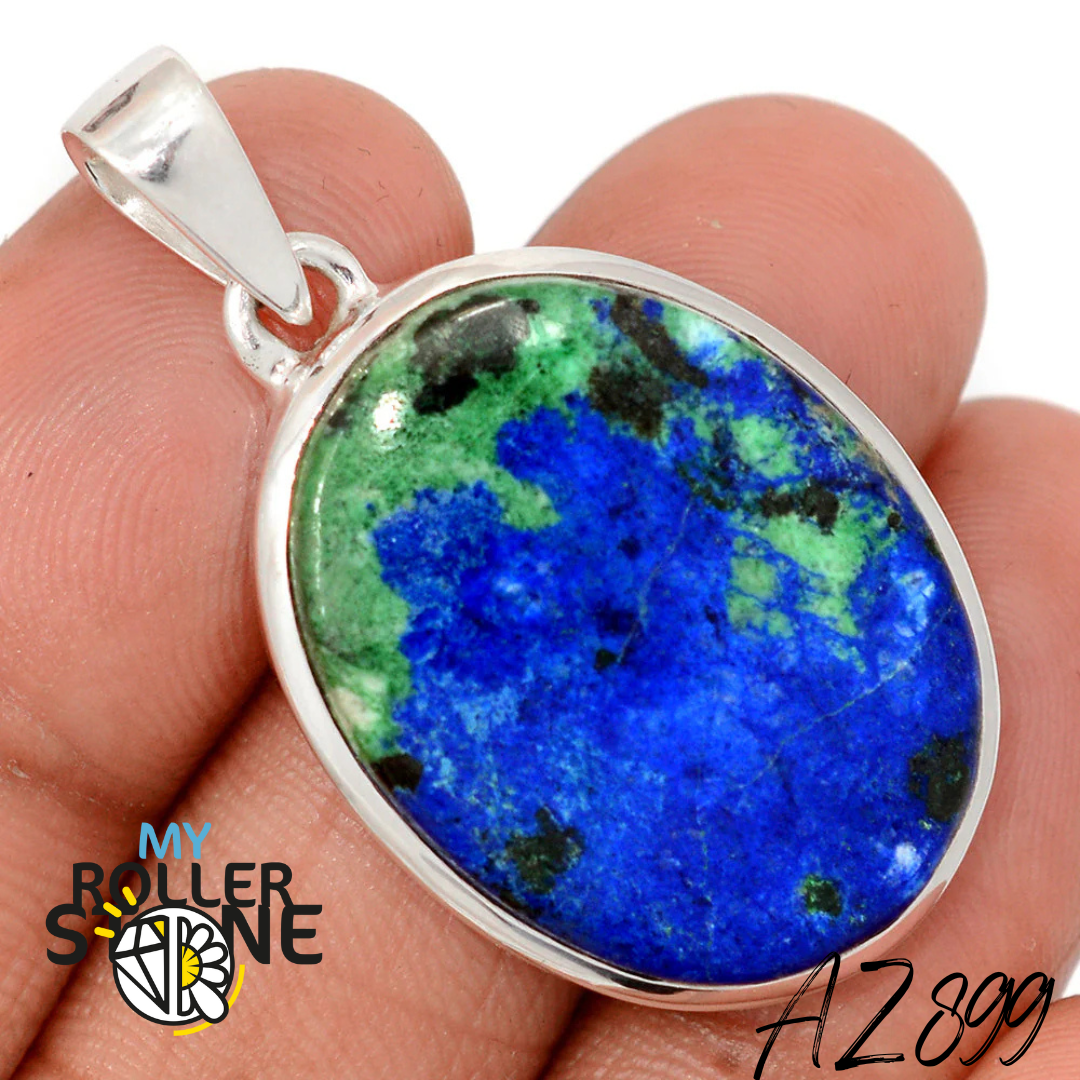 Pendentif Azurite Malachite Argent 925 AZ899 - Bagues