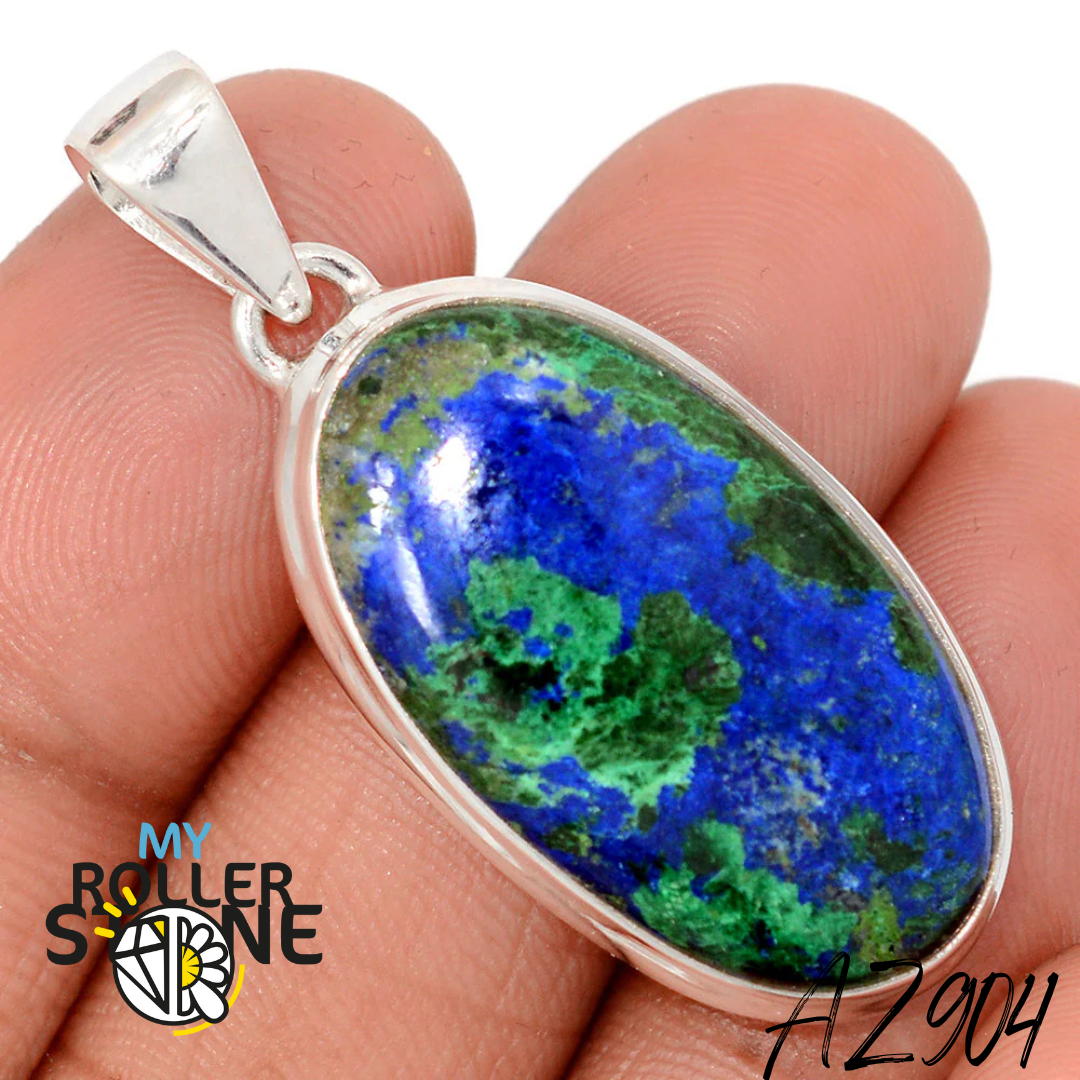 Pendentif Azurite Malachite Argent 925 AZ904 - Bagues