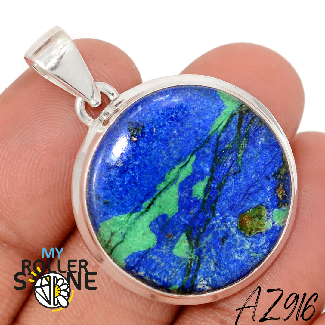 Pendentif Azurite Malachite Argent 925 AZ916 - Bagues