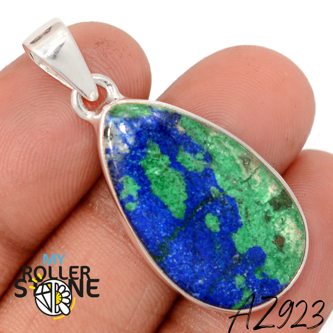 Pendentif Azurite Malachite Argent 925 AZ923 - Bagues