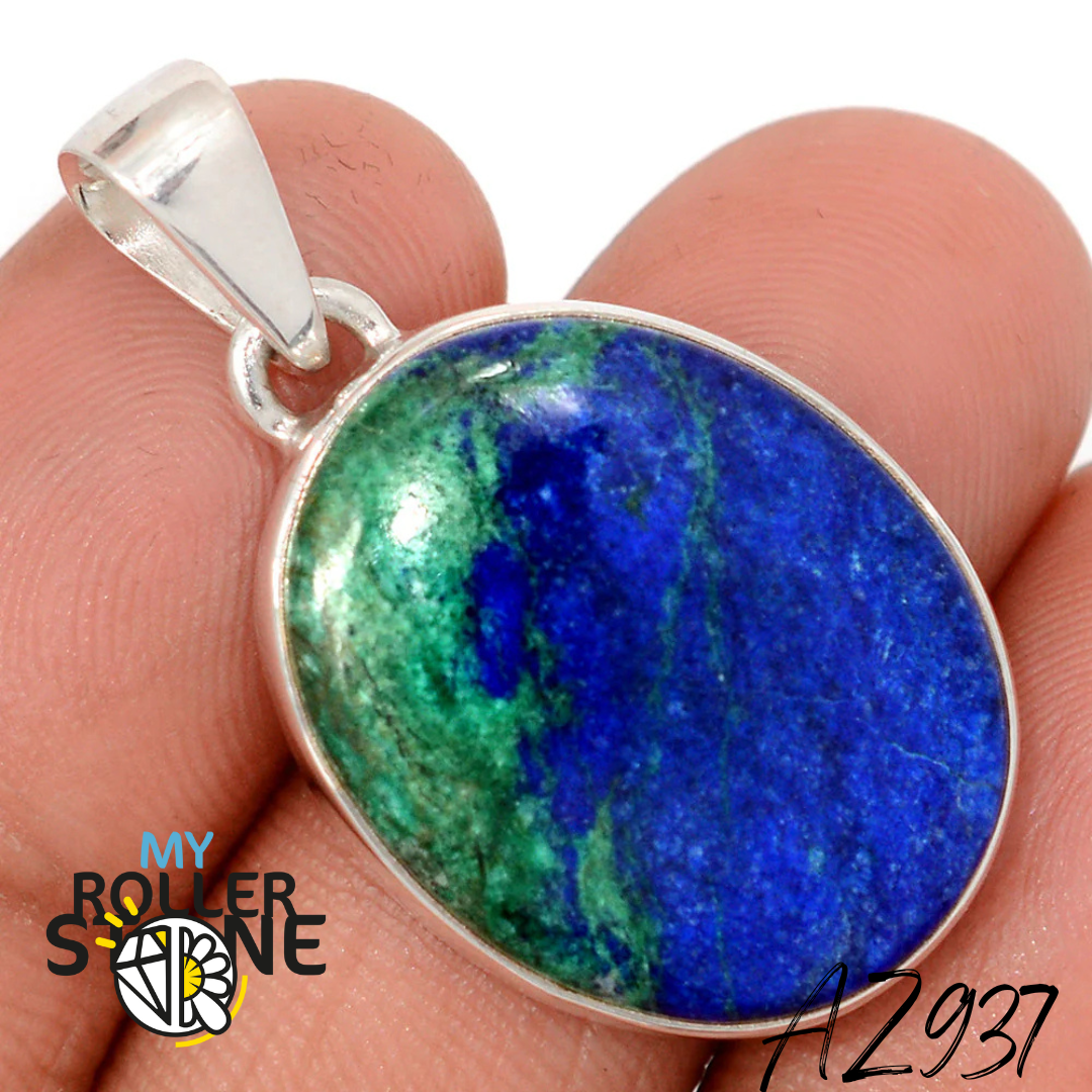 Pendentif Azurite Malachite Argent 925 AZ937 - Bagues