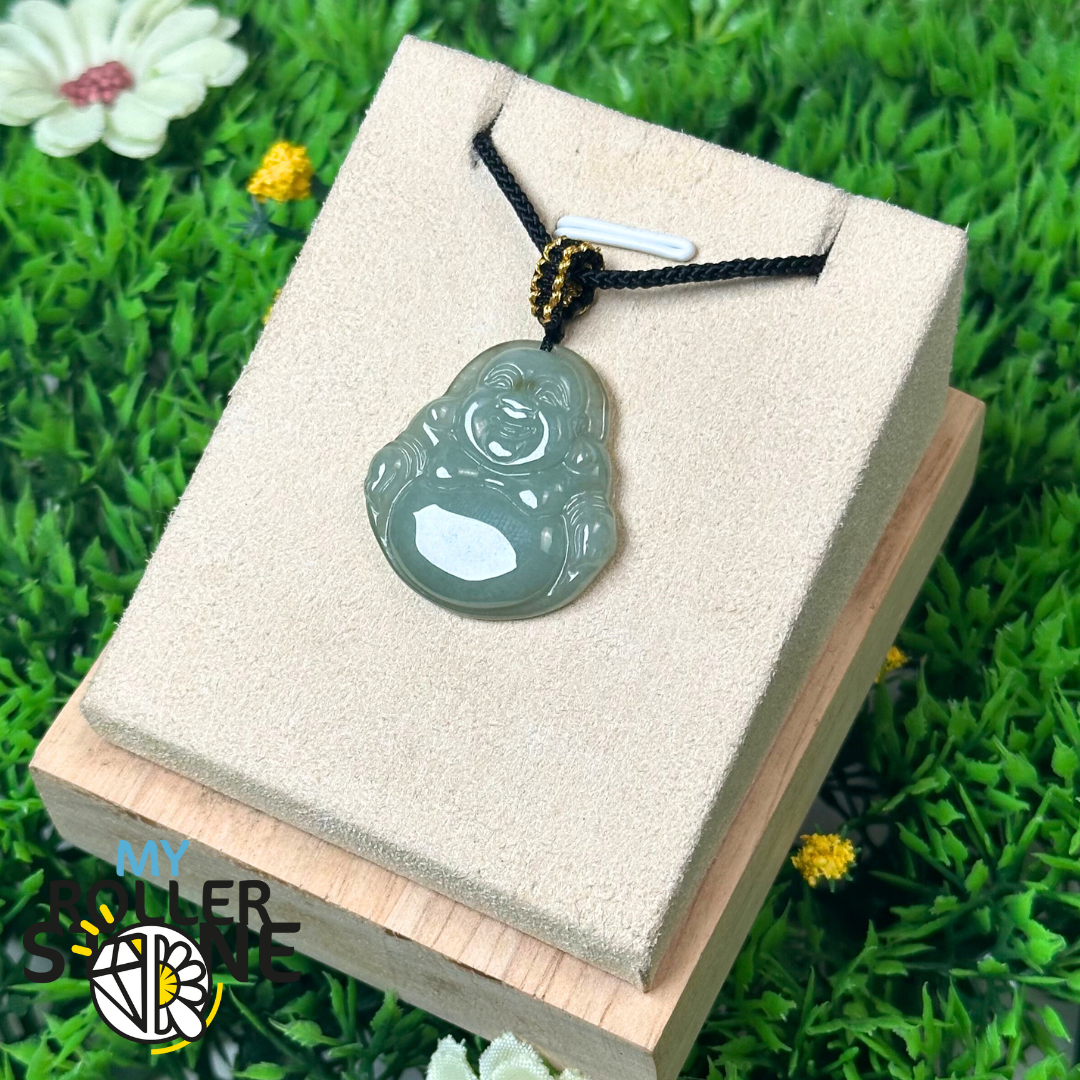 Pendentif Bouddha rieur Jadeite Myanmar - Colliers