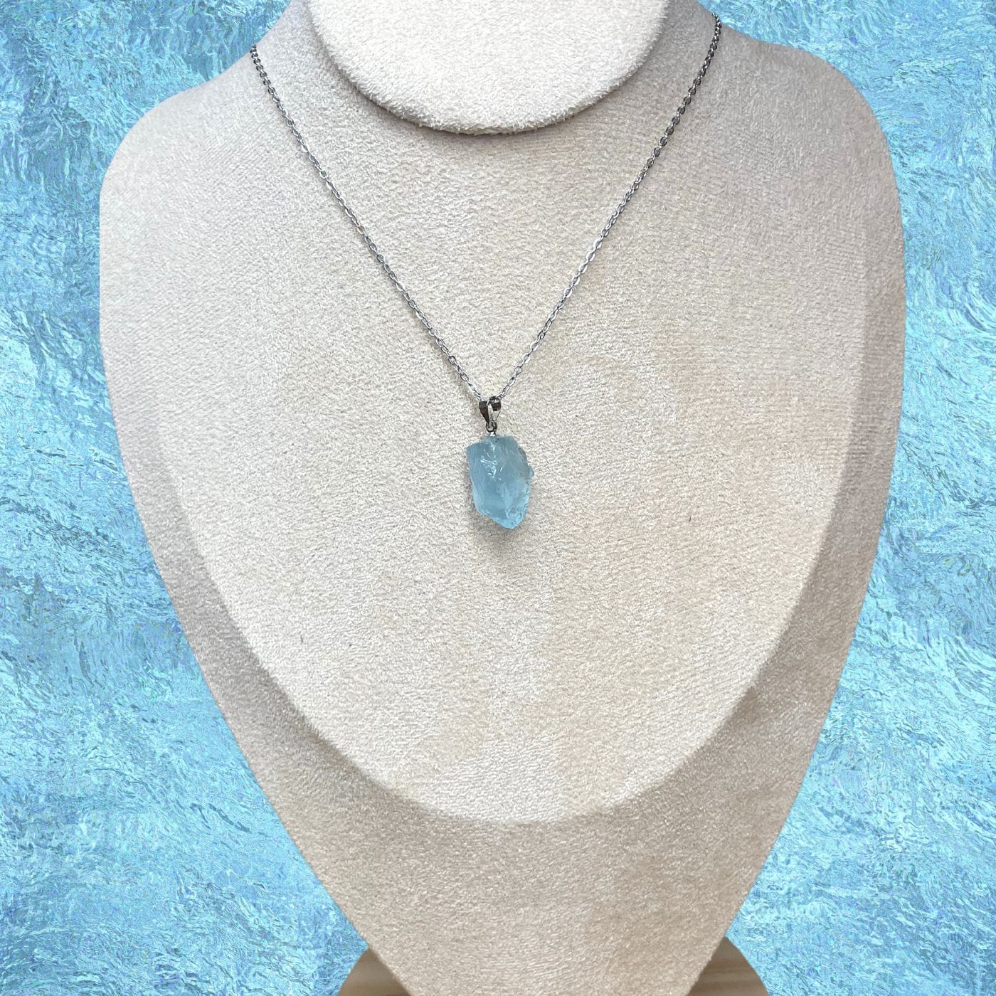 Pendentif brute Aigue marine