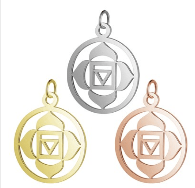 Pendentif chakra - Base / Or - Breloques et pendentifs