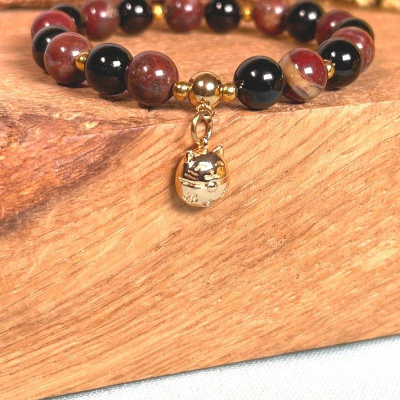 Pendentif charm Maneki neko or - Breloques et pendentifs