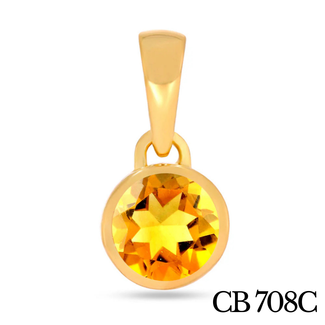 Pendentif solitaire en Citrine