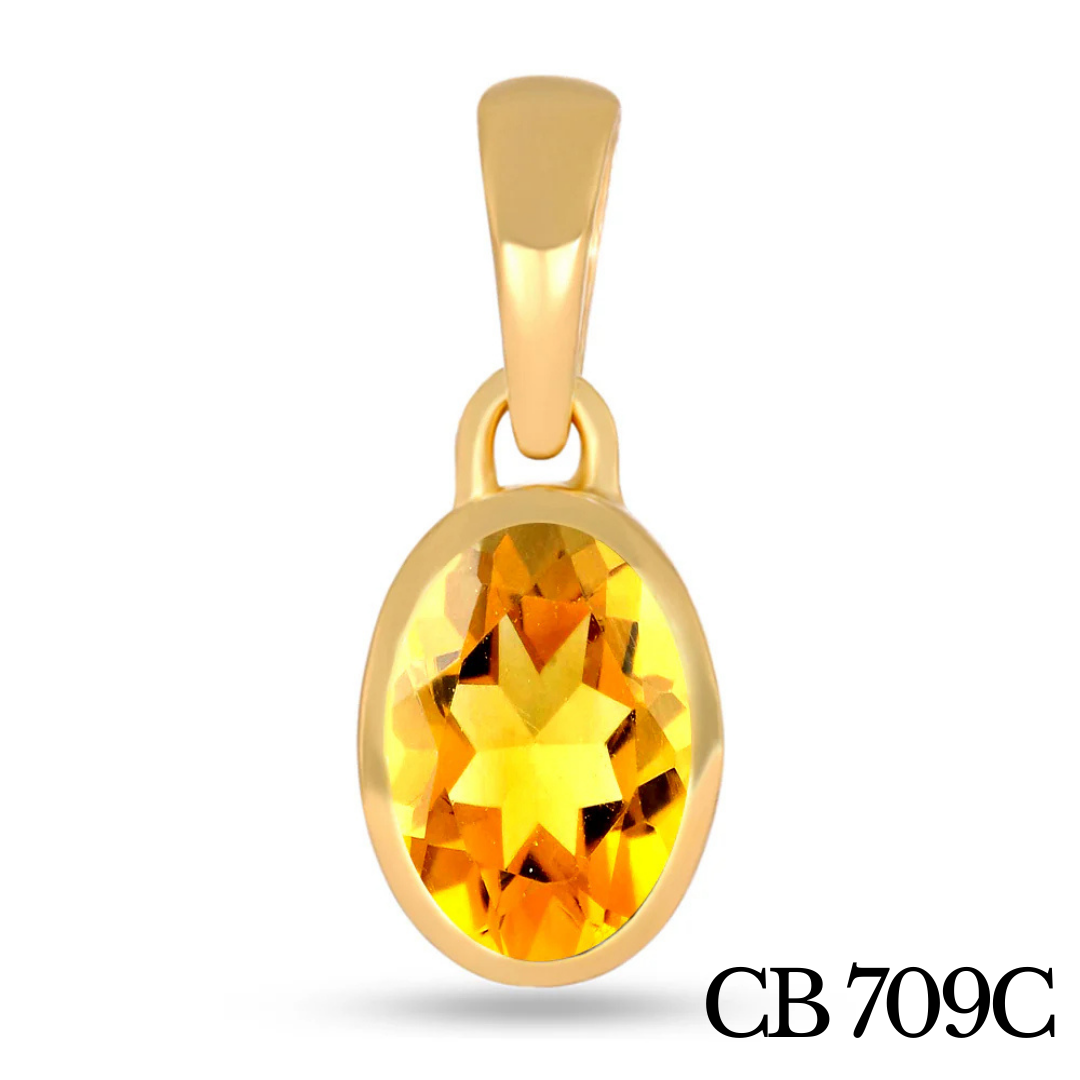 Pendentif solitaire en Citrine