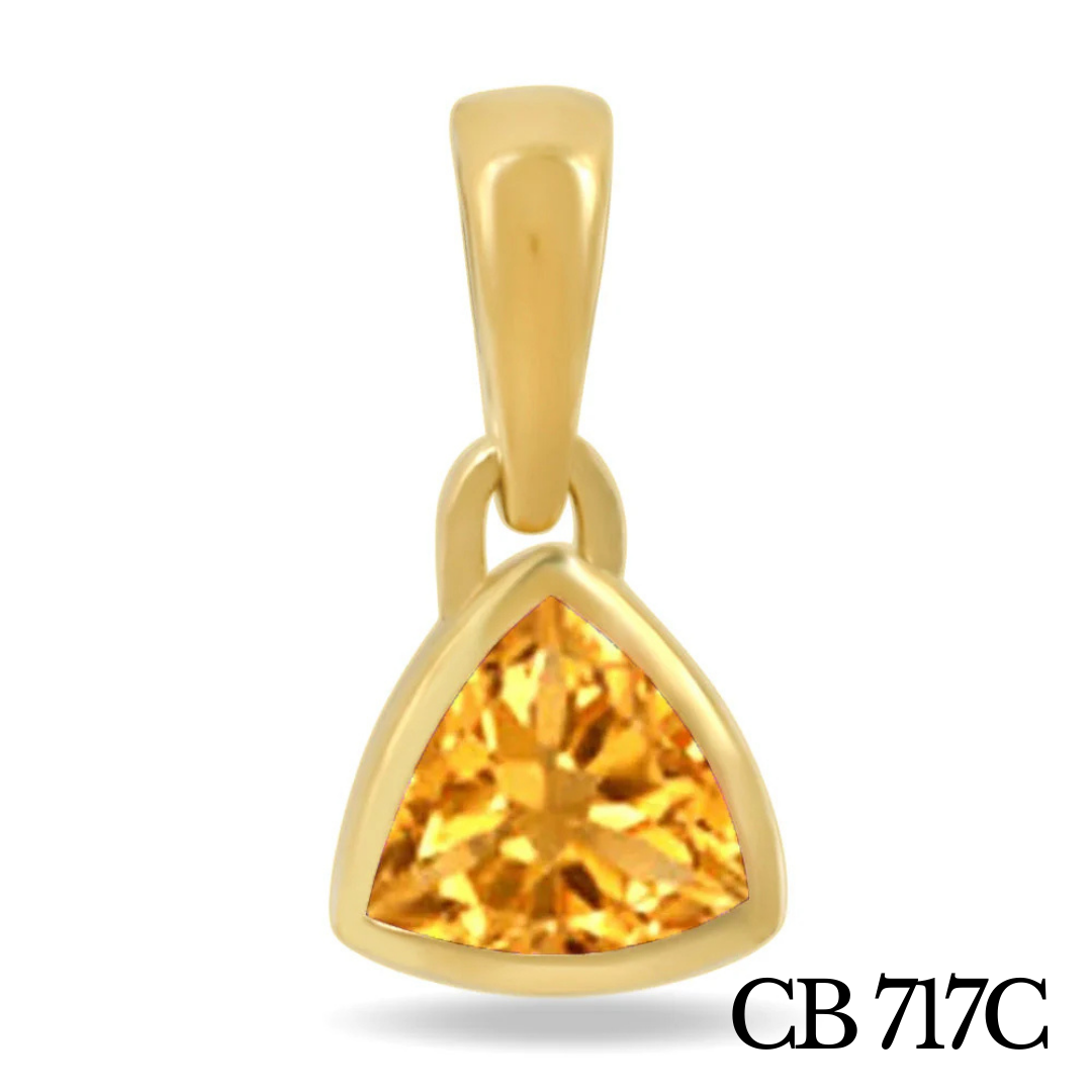 Pendentif solitaire en Citrine