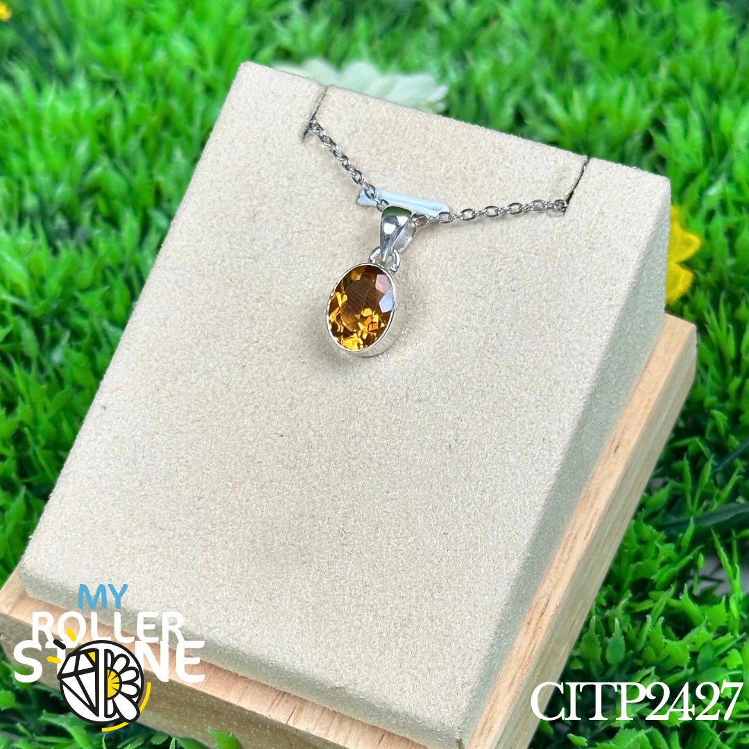Pendentif en argent Citrine