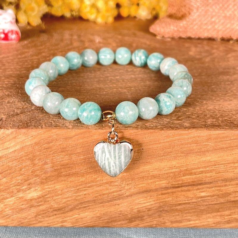 Pendentif coeur Amazonite - Breloques et pendentifs