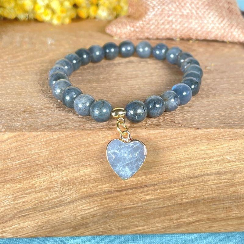 Pendentif coeur labradorite - Bracelets