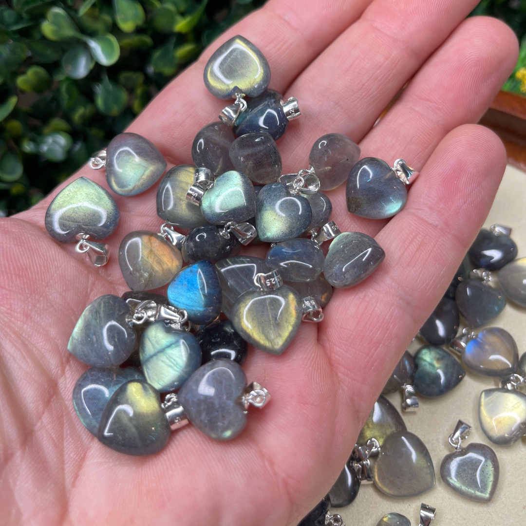 Pendentif coeur Labradorite Extra - Bracelets