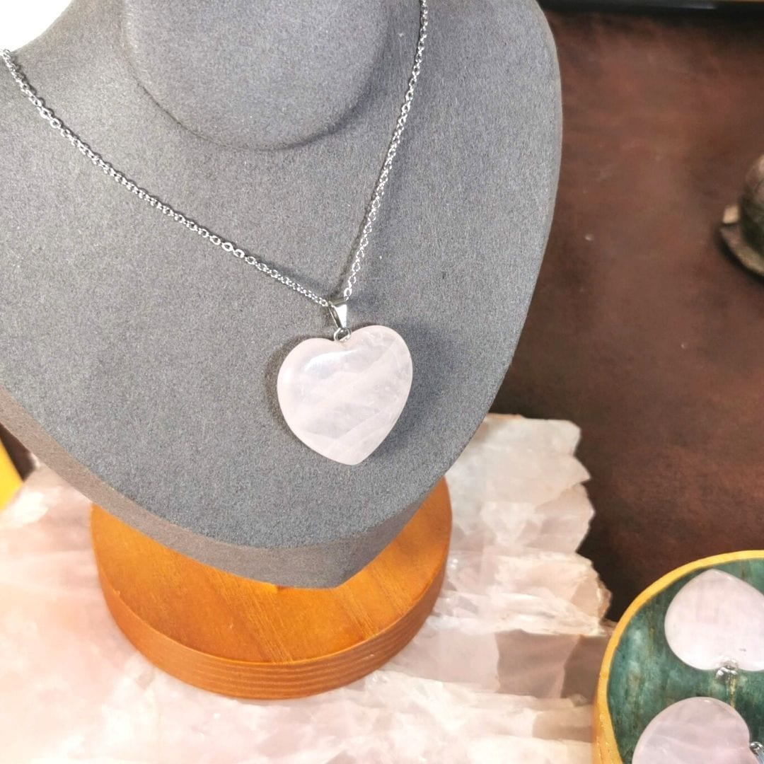 Pendentif quartz rose