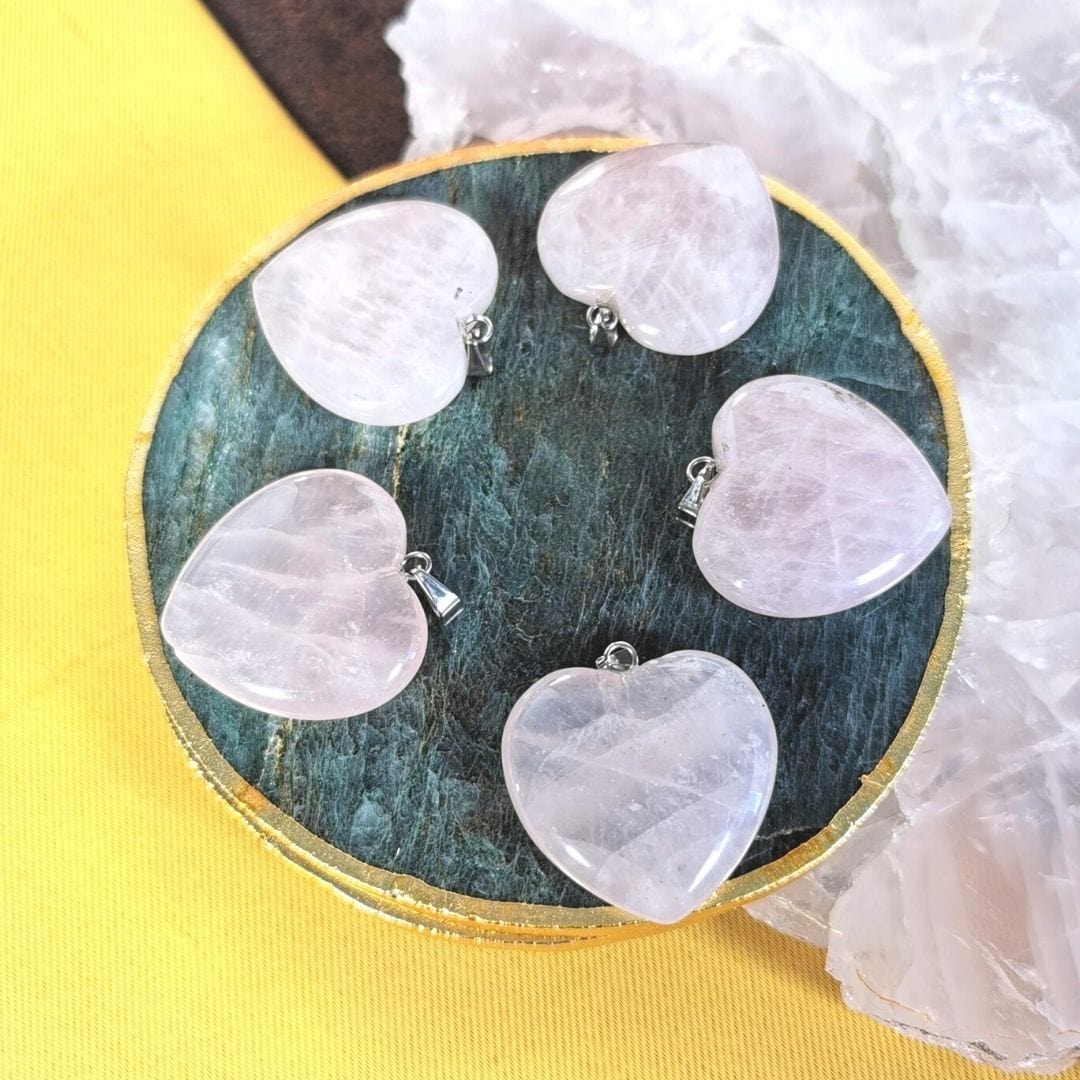 Pendentif quartz rose
