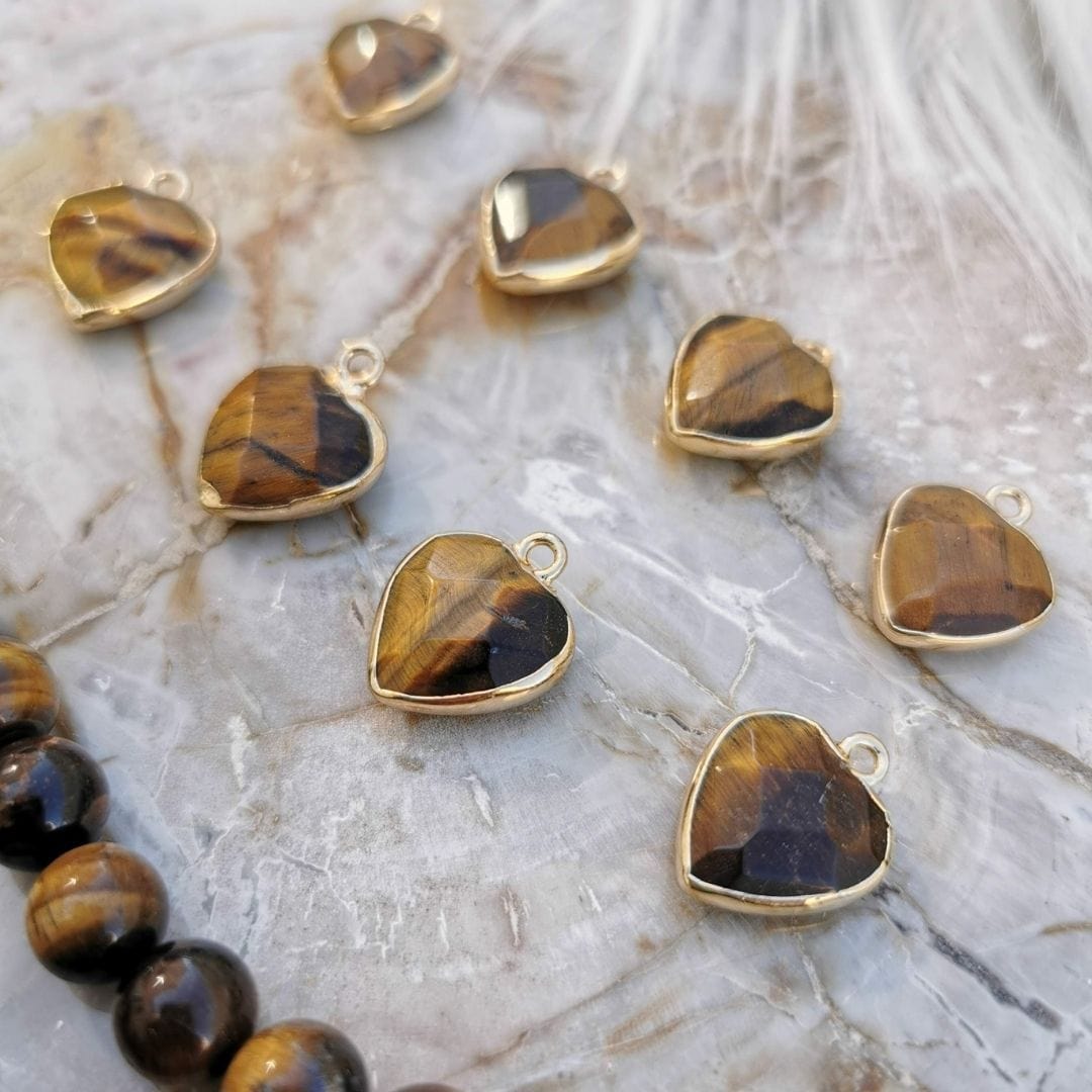 Pendentif coeur Oeil de tigre