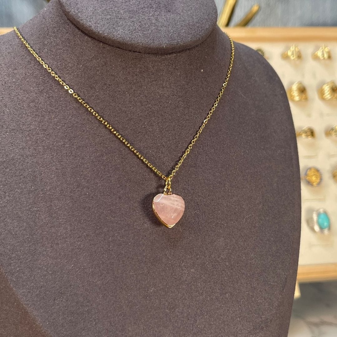 Pendentif quartz rose