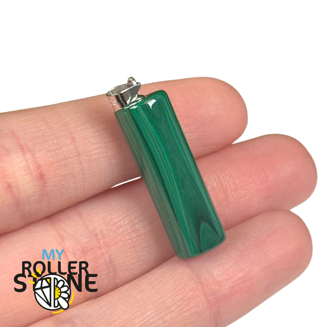 Pendentif colonne en Malachite