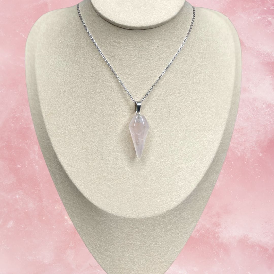 Pendentif cone Quartz rose