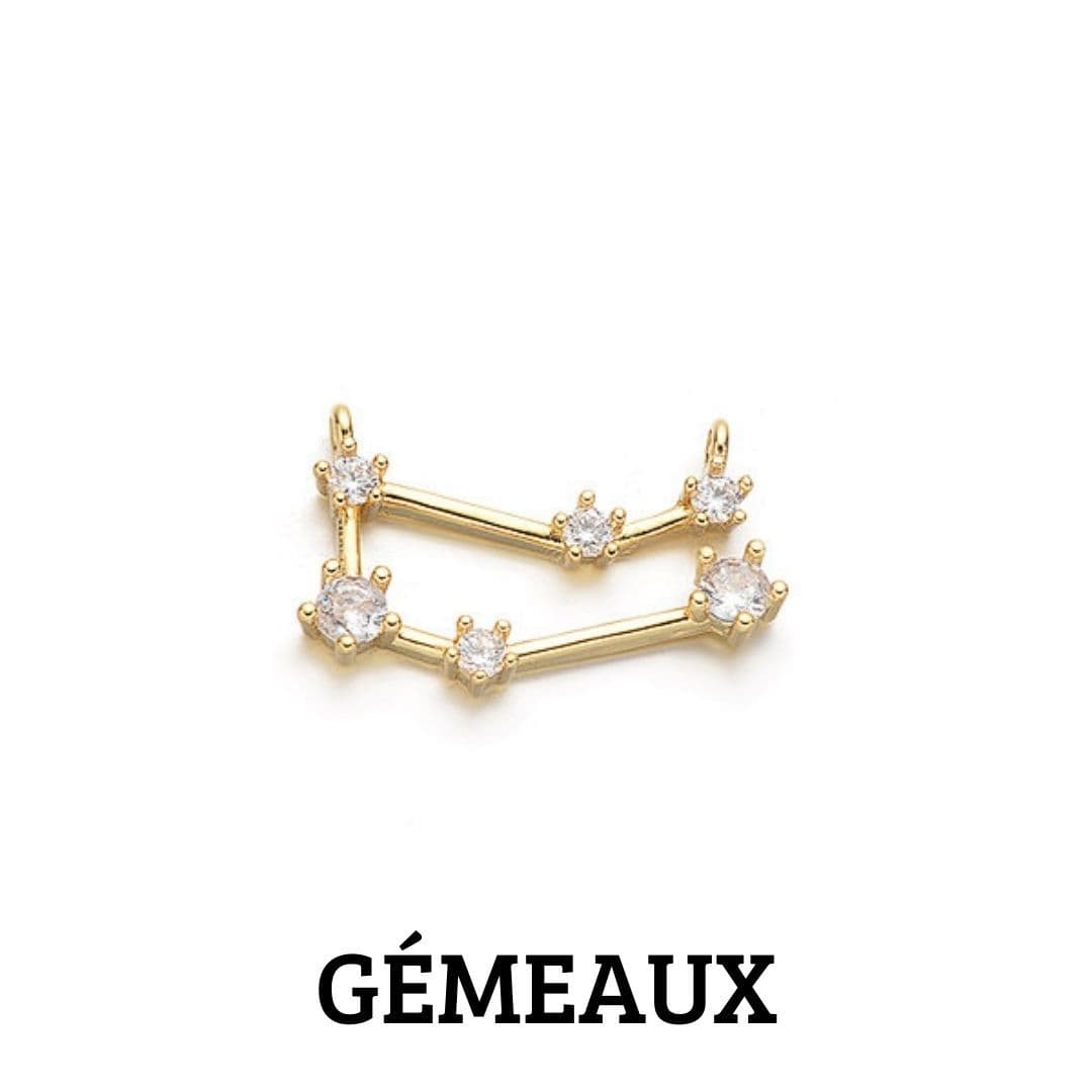 Pendentif Connecteur signe astrologique - Gémeaux - Breloques et pendentifs