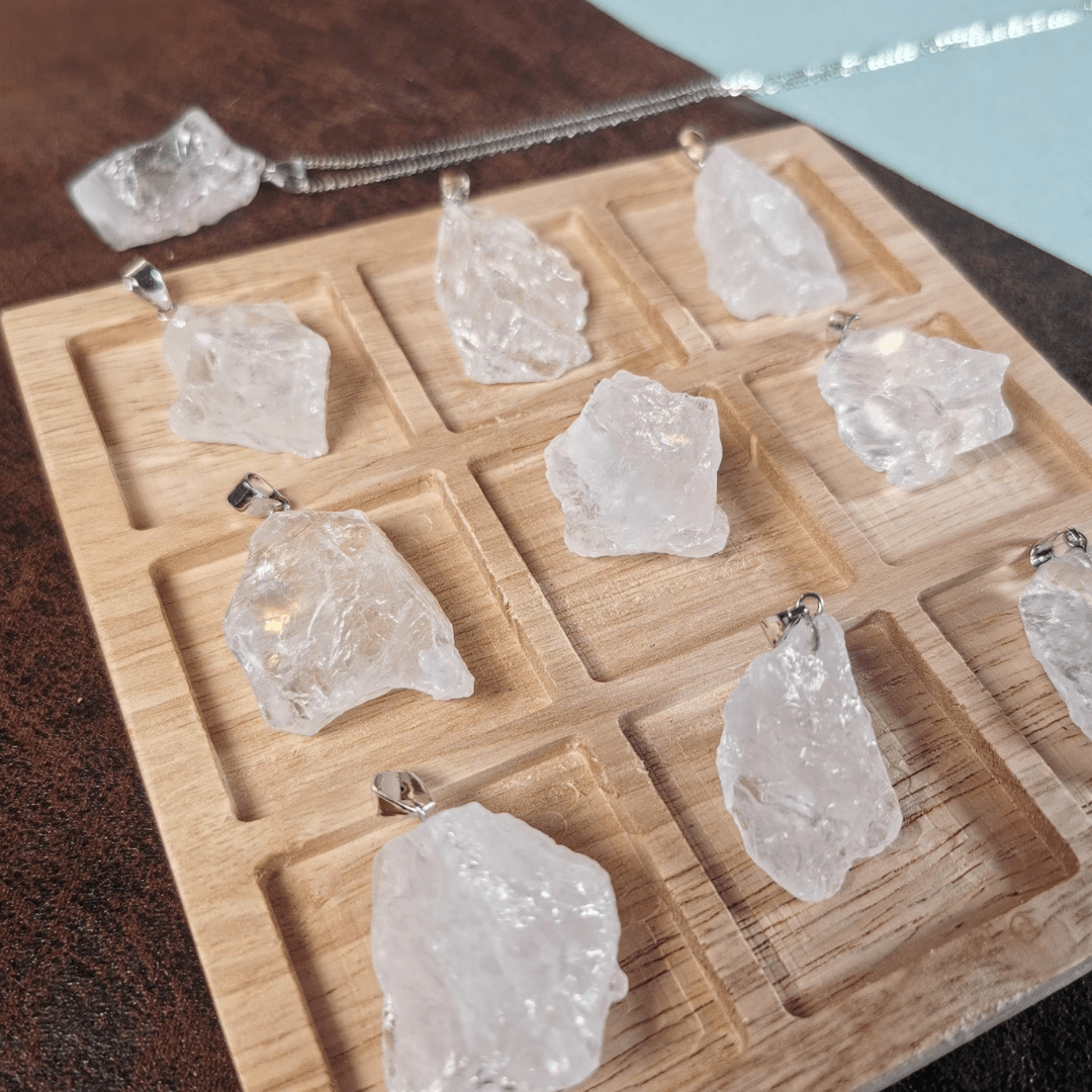 Pendentif cristal de roche brut
