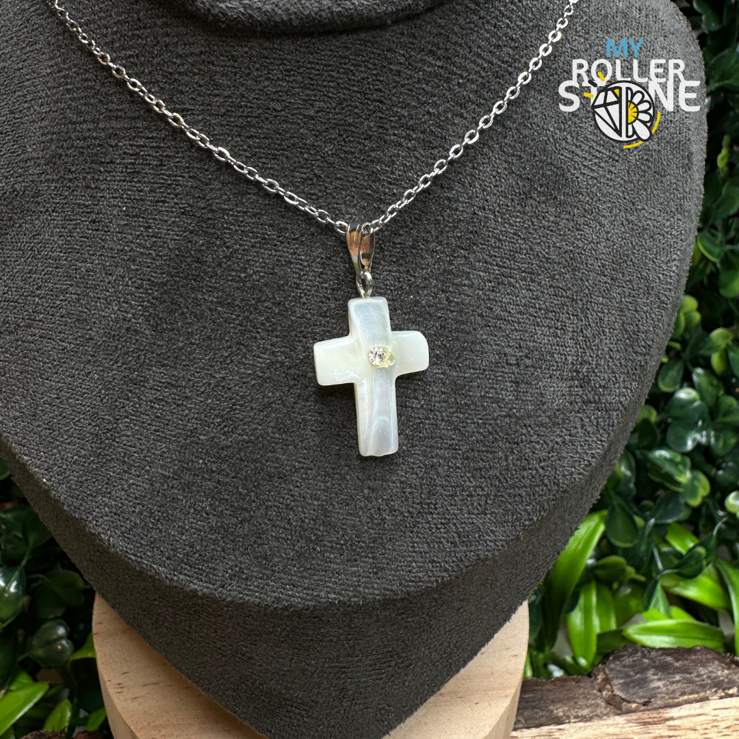 Pendentif Croix Nacre - Perles