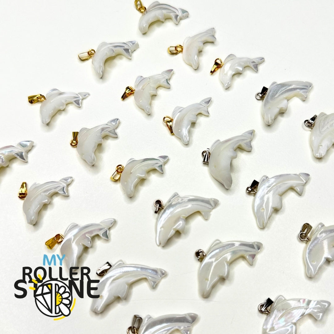 Pendentif Dauphin Coquillage Blanc