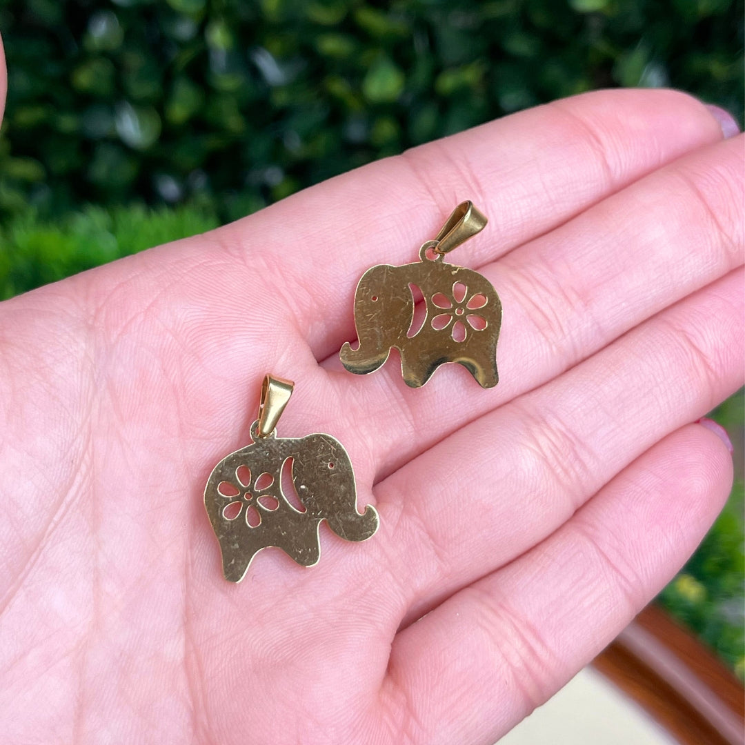 Pendentif Eléphant Doré