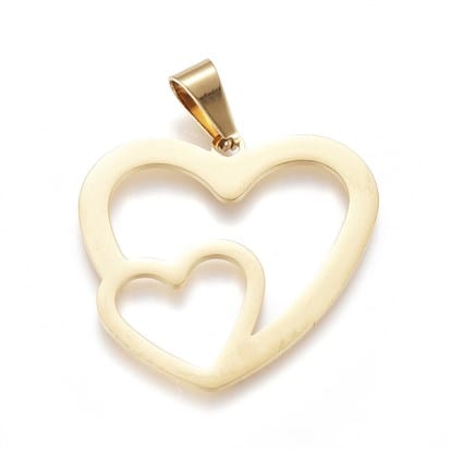 Pendentif Double Coeurs - Breloques et pendentifs