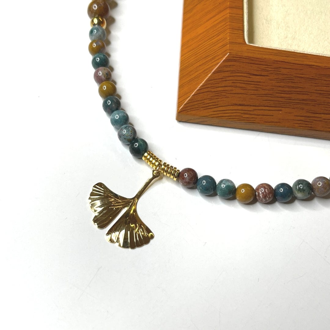 Pendentif feuille Ginkgo Acier Inoxydable 3