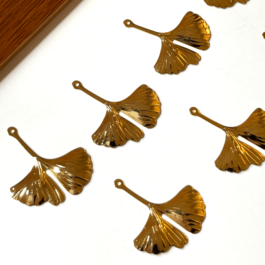 Pendentif feuille Ginkgo Acier Inoxydable
