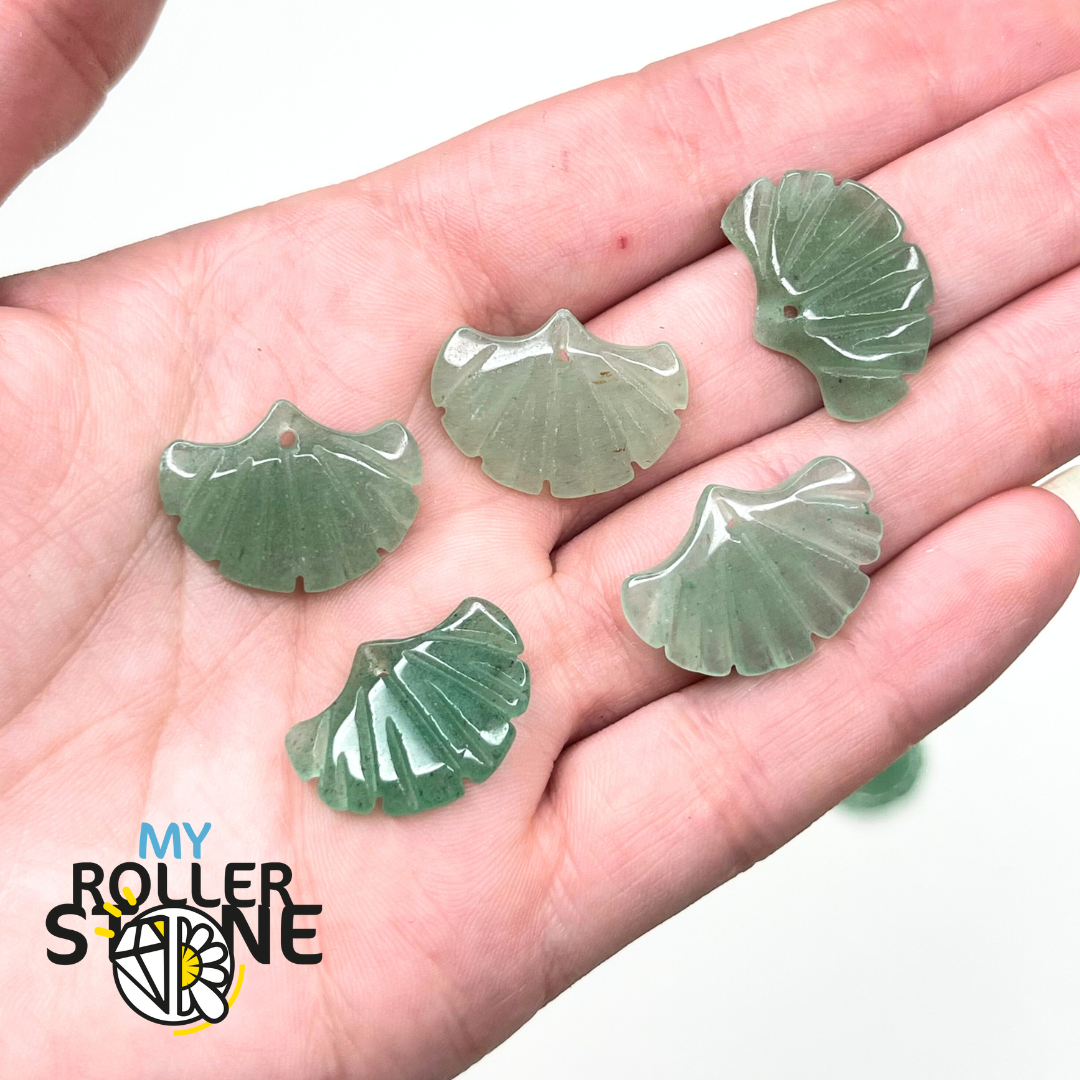 Pendentif Feuille Ginkgo Aventurine Verte - Bracelets