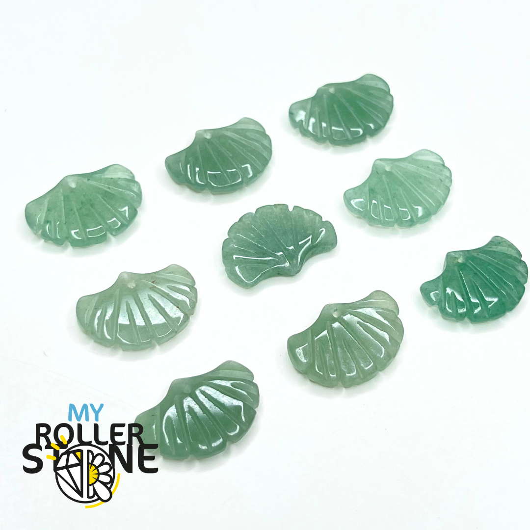 Pendentif Feuille Ginkgo Aventurine Verte - Bracelets