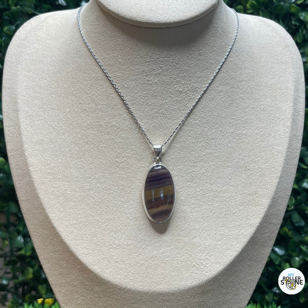 Pendentif Fluorite Arc en Ciel Argent Sterling #5