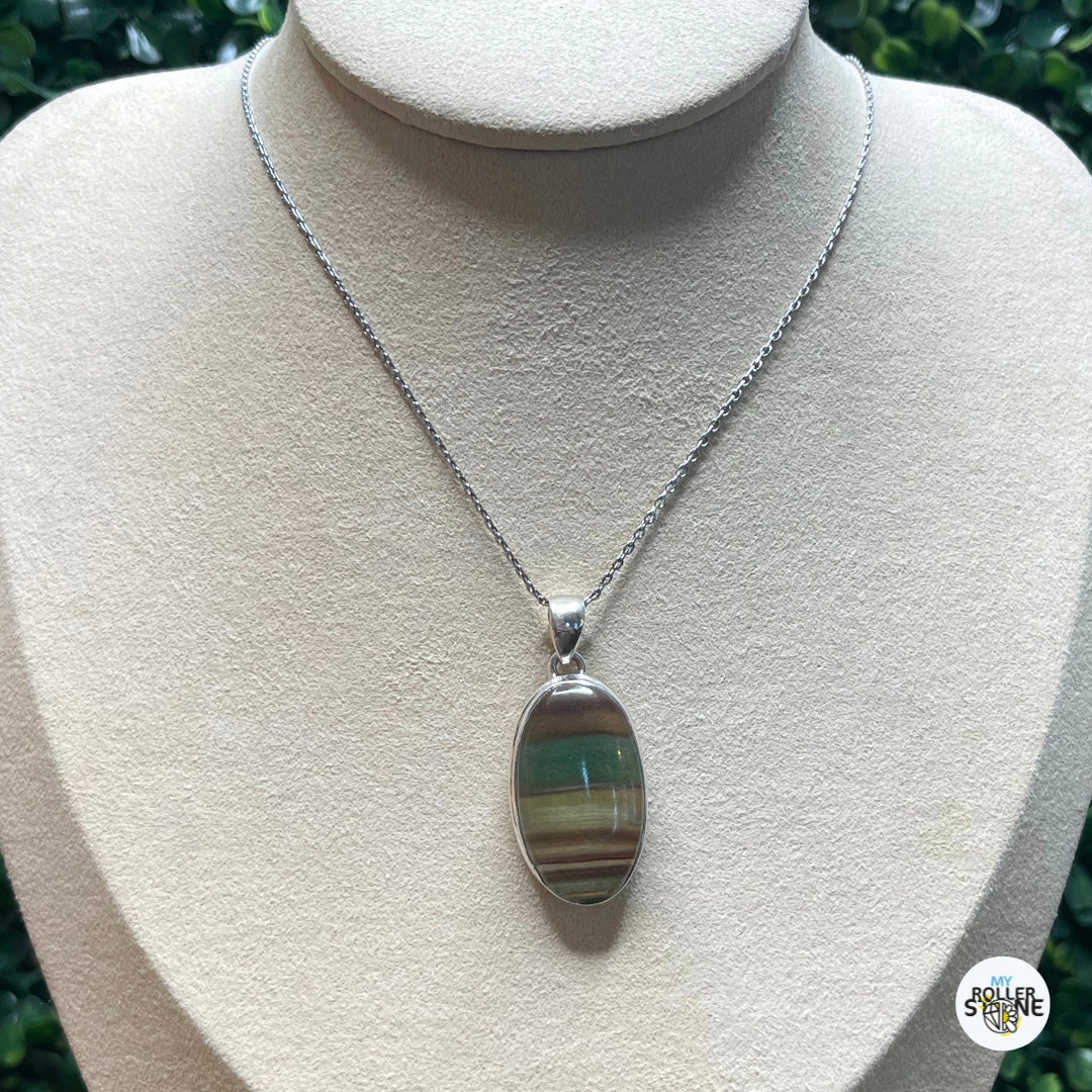 Pendentif Fluorite Arc en Ciel Argent Sterling #7